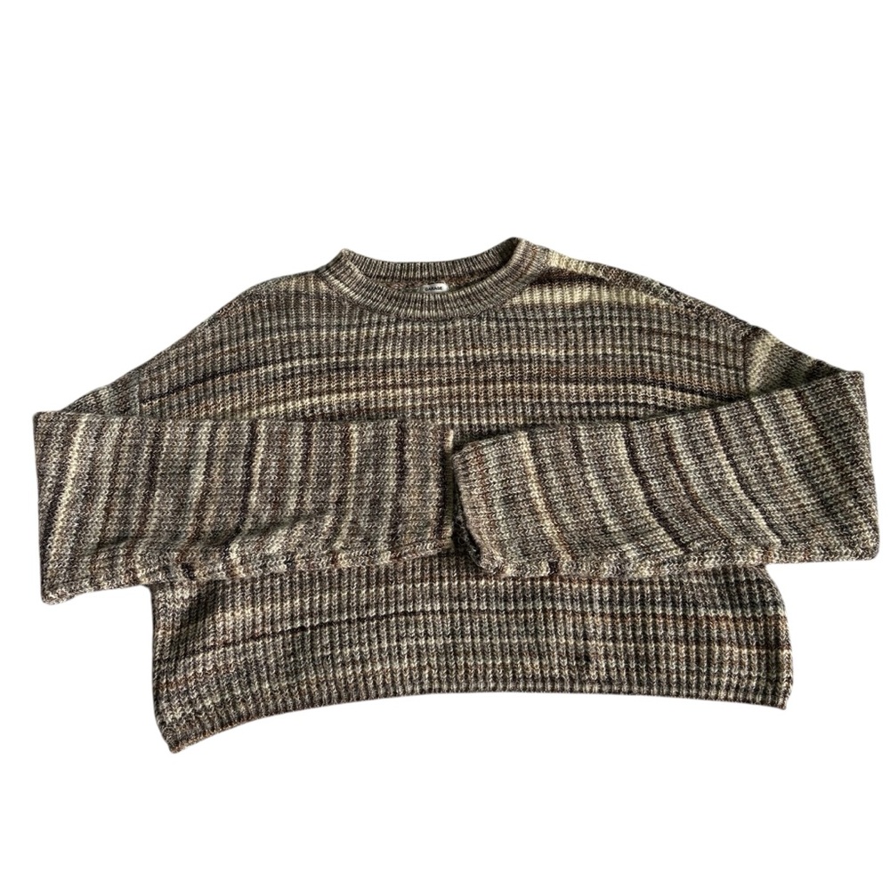 Garage Brown Ribbed Crew Neck Sweater